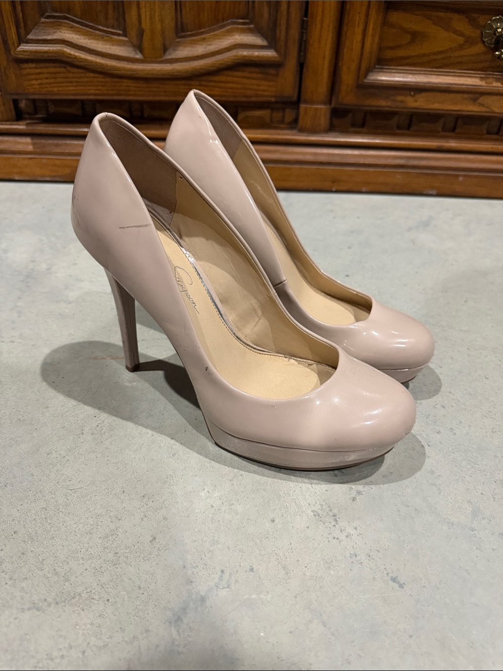Jessica Simpson Blush Patent Platform Stiletto Pumps